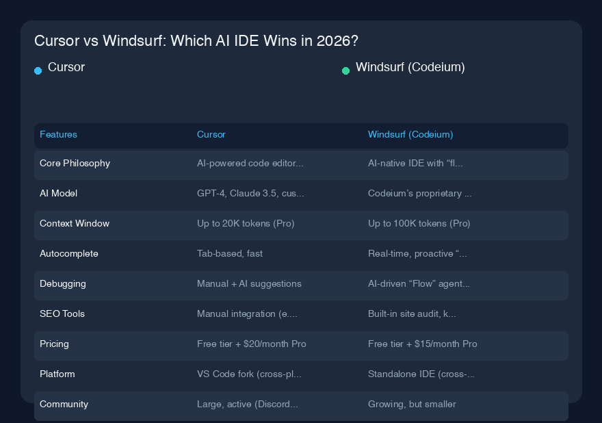 Cursor 与 Windsurf：2026 年哪款 AI IDE 更胜一筹？